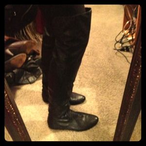 Over the knee black boots