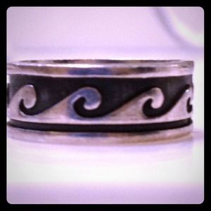 Sterling silver wave ring