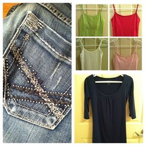 Jeans, tanks, & dress bundle
