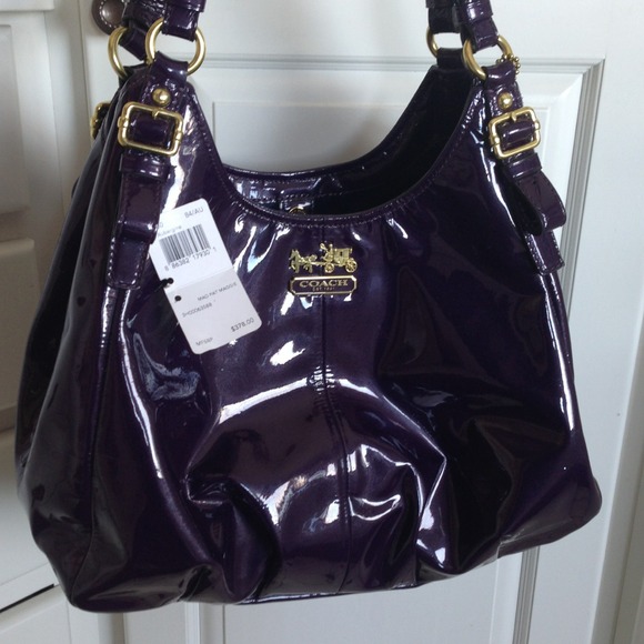 Coach Madison Patent Maggie Aubergine