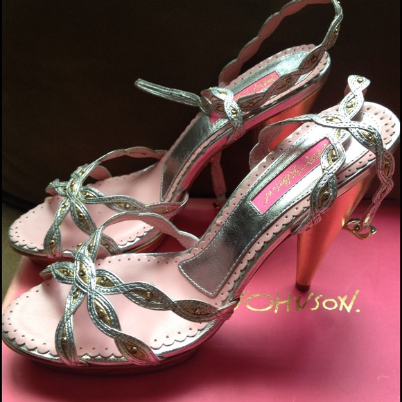 never worn Betsey Johnson strappy heels. Size 7.5