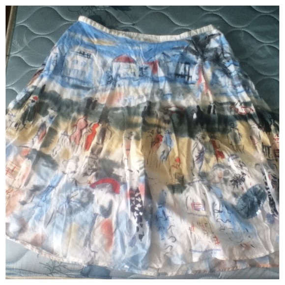Printed cotton skirt 10 people pattern colorful - Picture 1 of 3