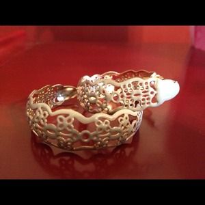 Gold & Champagne Lacey Look Earrings