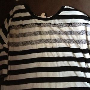 Striped shirt with lace at the top!