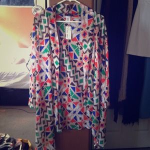 Foreign Exchange colorful sheer sweater