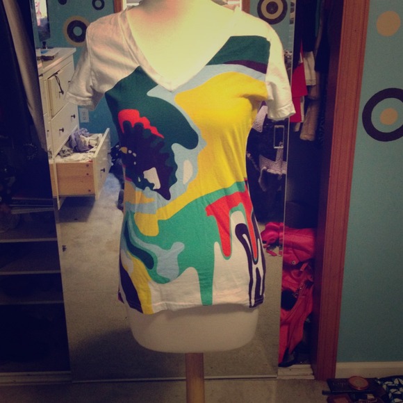 Colorful v neck