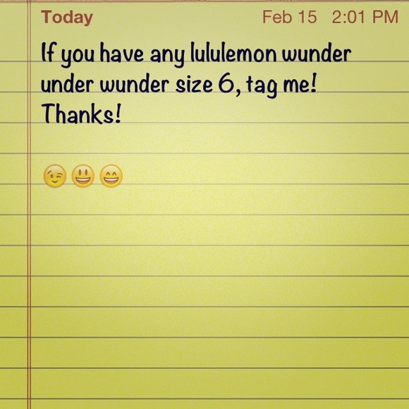 **lululemon wunder under wunder size 6