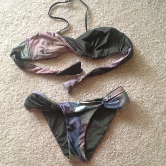 Reversible custom made Money print bikini