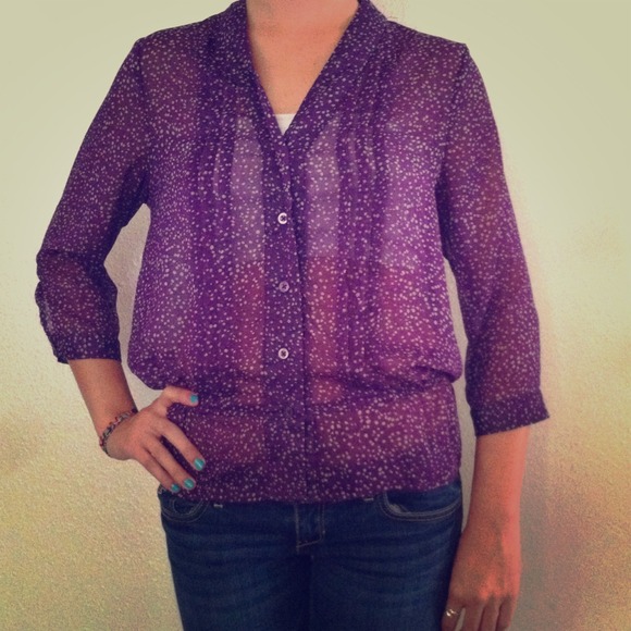 Gap sheer plum blouse