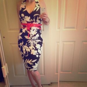 Tommy Bahama tropical print halter dress