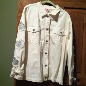 Quacker Factory White Denim Jacket-Plus