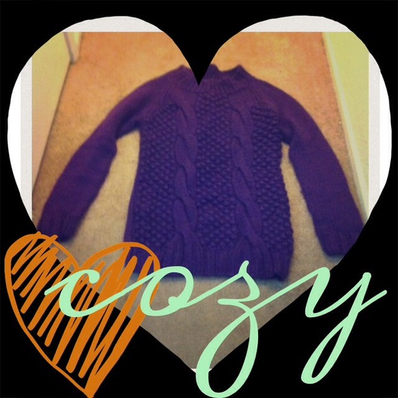 DONATED Oversized Purple chunky knit sweater