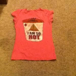 Cute t-shirt. " caution I am so hot ".