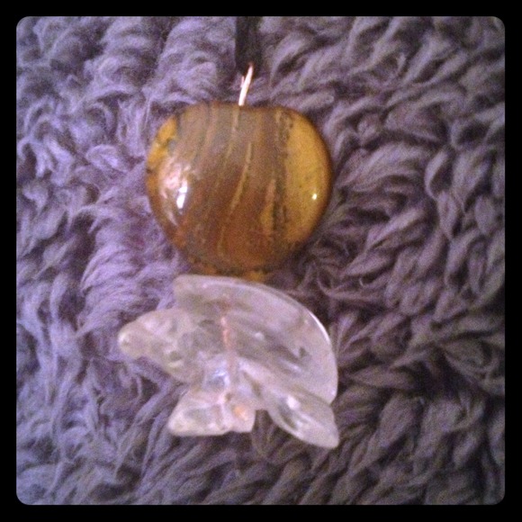 Jewelry - Quartz Eagle - Tiger Eye Heart Necklace