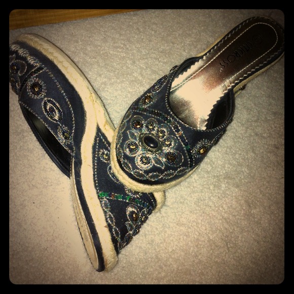 Twine and Jewel Decorative Wedges SZ 6