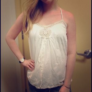 Beachy bohemian white top