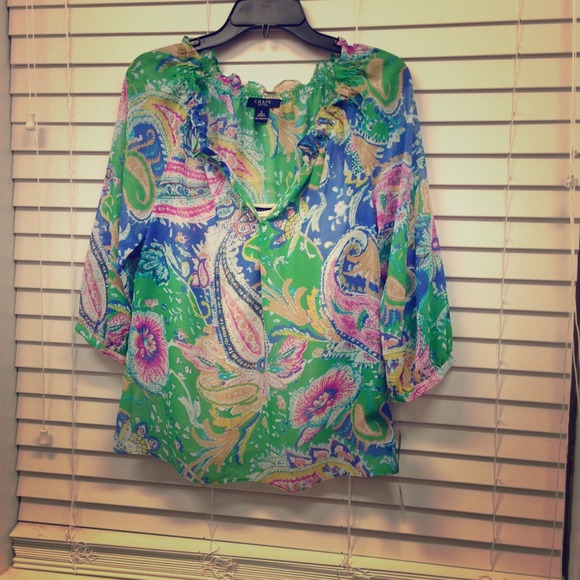chaps Ralph Lauren sheer top - Picture 1 of 4
