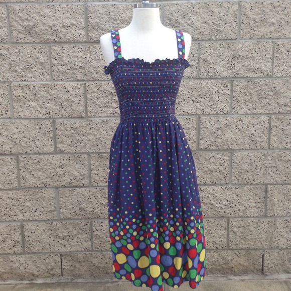 Dresses & Skirts - Vintage Blue Polka Dot Tube Dress