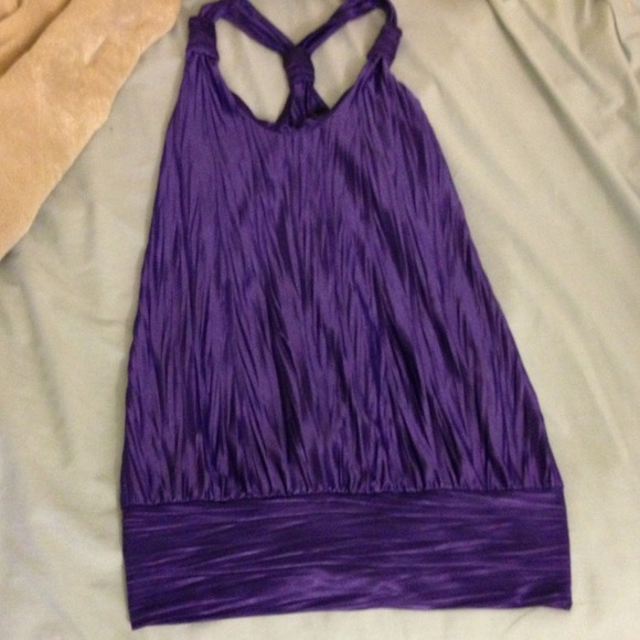 Purple racerback crinkle shirt Casual or dressy!! - Picture 1 of 4