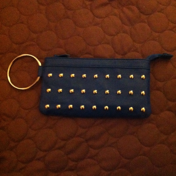 Blue studded clutch. NWOT!