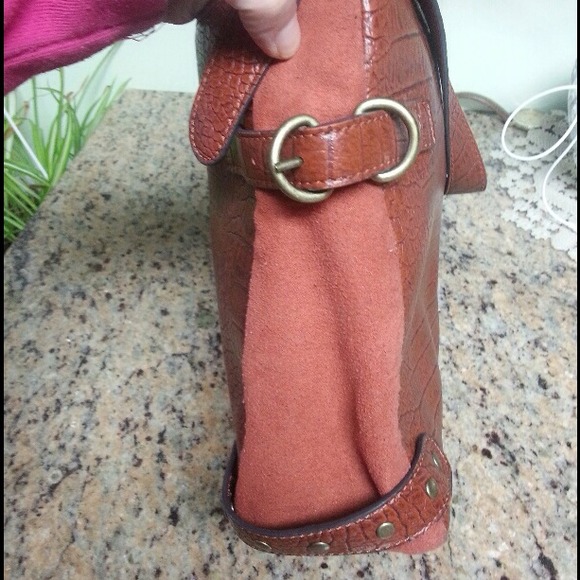 Leather and suede handbag - Picture 3 of 4