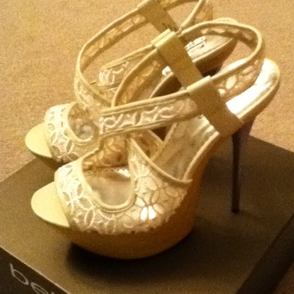Bebe Celeste high platform shoes. Lace look@@@HOT@