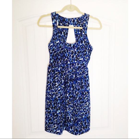 Blue watercolor silence & noise dress