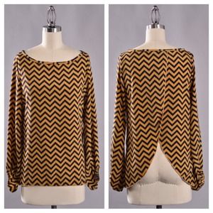Taupe and black chevron shirt