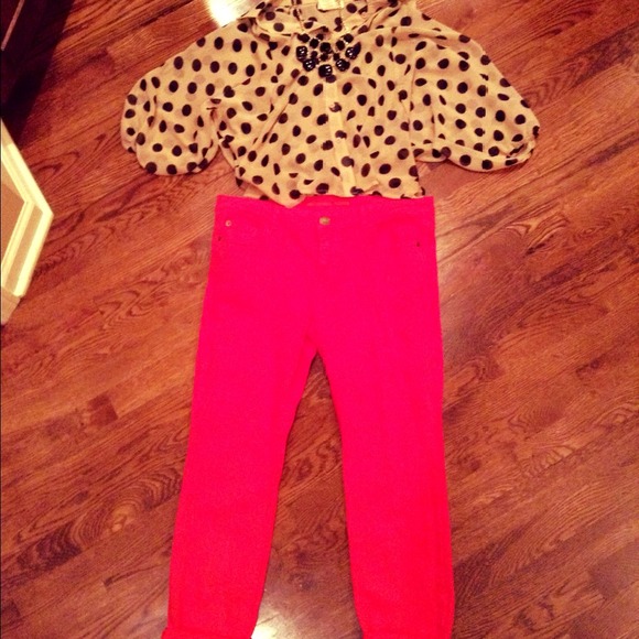 Michael Kors red skinnies