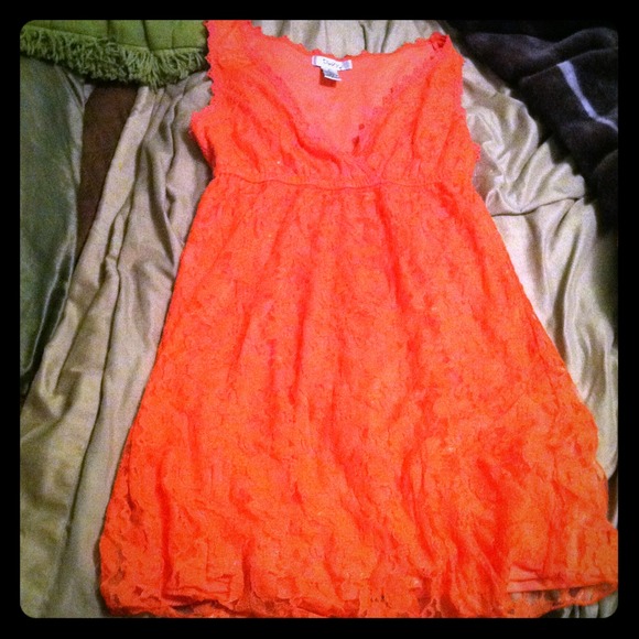 Orange lace dress