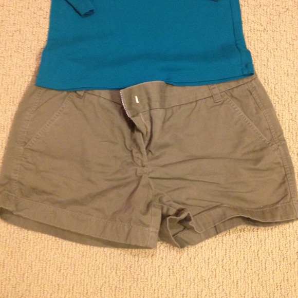 J crew chinos. Olive green. 3 inch inseam.