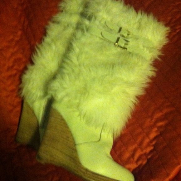 White boots with buckle detail!!