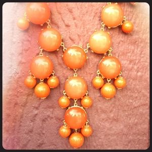Coral/Orange Jcrew style bubble necklace