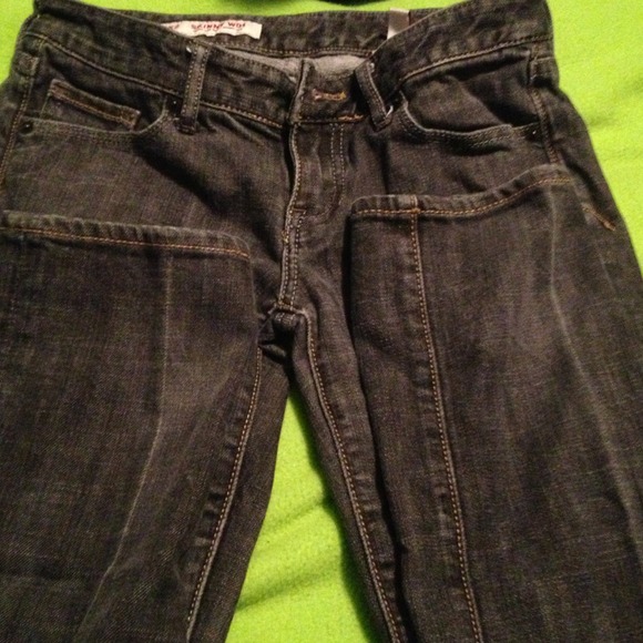 Express X2 skinny low rise black jeans used 2