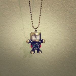 Robot Watch & Compass Necklace