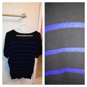 Black and Electric blue striped shirt