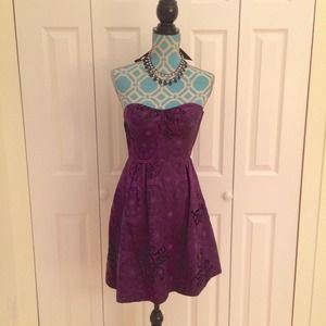 Like new Guess purple & black velvet flower dress