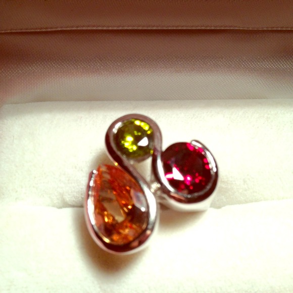 Reduced! Three Stone Crystal Ring