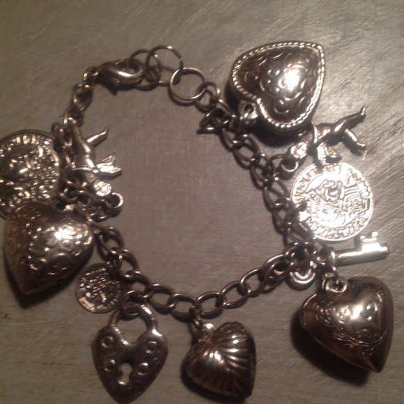 TrADEd Silver tone charm bracelet reserved 3-1