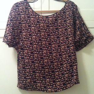 **REDUCED** Zara floral blouse with deep v back