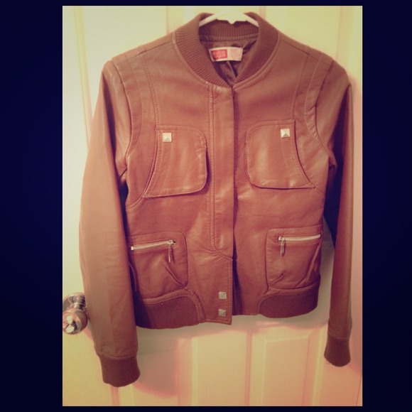 Jackets & Blazers - BROWN LEATHER JACKET