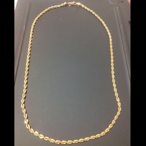 Solid 14k gold rope chain