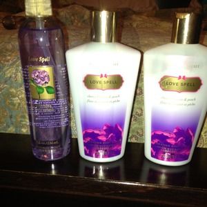2 Victoria Secret love spell lotion one body mist.