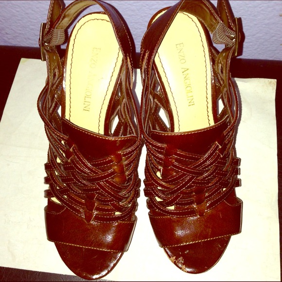 Platform wedge-heel sandals.
