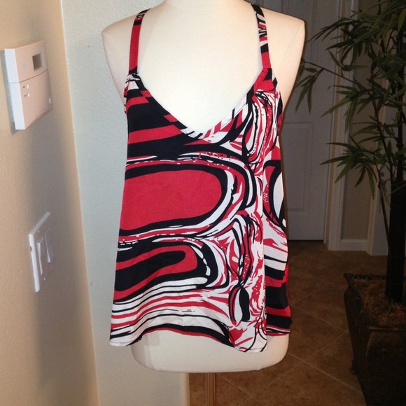 Red and black Trendy top.