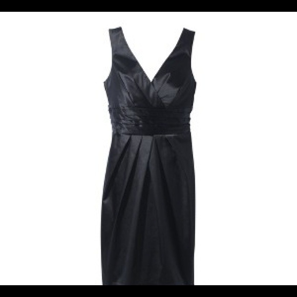 Black satin formal dress