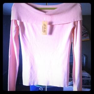 Light pink wide shoulder sweater