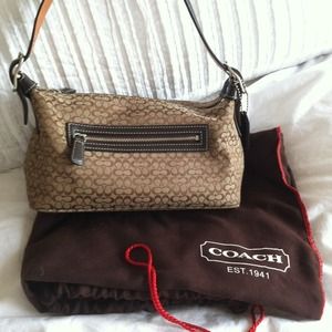 Authentic Coach mini shoulder bag. Brown small "c"