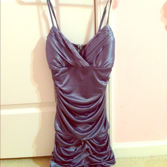 Sexy dark silver mini dress
