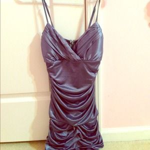 Sexy dark silver mini dress